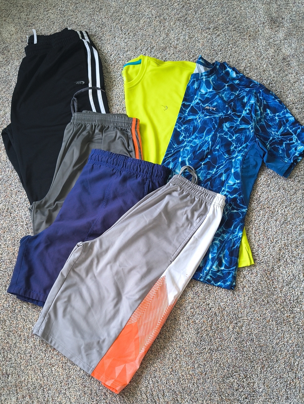 Bundle Of 6 Men's WorkOut Shorts, Pants Shirts